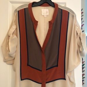 Sheer silk blouse Line & Dot